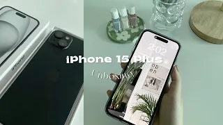 unboxing iPhone 15 plus (black) + accessories ft. Moft 🖤🖇️