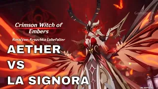 Genshin Impact 2.1 | Boss Fight - La Signora (The Crimson Witch of Embers) Vs Aether