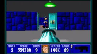 Wolfenstein 3D: Episode 1, Floor 5 (100% Clear, All Secrets!)