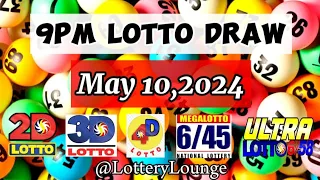 MAY 10,2024 FRIDAY 9PM DRAW 2D 3D 4D 6/45 6/58 PCSO LOTTO RESULTS TODAY @LotteryLounge