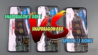 Snapdragon 8 Gen 1 vs Snapdragon 888 vs Apple A15 Bionic | Check temperature