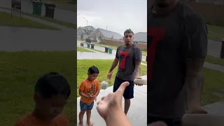 Mom catches dad and son showering in the rain #shorts