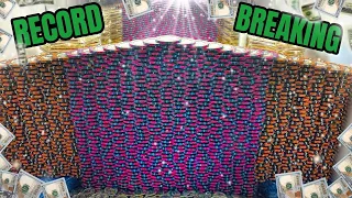 🟢RECORD BREAKING POKER CHIP WALL CRASHED!!! HIGH RISK QUARTER PUSHER $5,000,000 BUY IN!!! (JACKPOT)