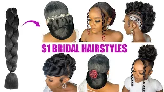 🔥6 $1 Bridal Hairstyles Using Braid Extension