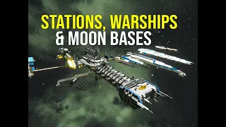 Stations , Warships & Moon Bases Lunacy Server Tour Pt2 - Space Engineers