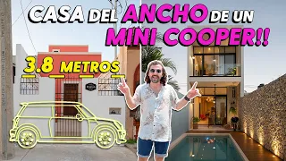 CASA de 3.8m de FRENTE x 50m de LARGO! 🤯 Con PISCINA y DOS recámaras!