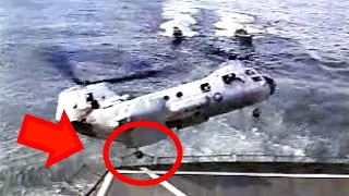 Catastrophic Failure - CH-46 Helicopter Gets Caught in Net