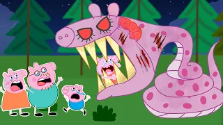 Oh No! Don't Touch Baby George | Peppa Pig Turns into LONG NECKS At Home | Peppa Pig Funny Animation