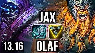 JAX vs OLAF (TOP) | 7 solo kills, 2.0M mastery, 400+ games | KR Master | 13.16