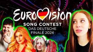 WHO WILL GERMANY SEND TO EUROVISION 2024 // REACTING TO DAS DEUTSCHE FINALE