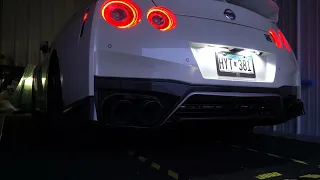 NISSAN GTR COLD START WITH ARMYTRIX DOWNPIPES AND EXHAUST!