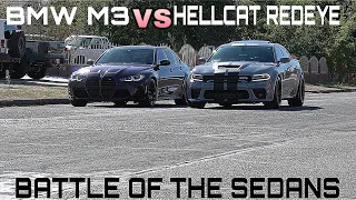 HELLCAT REDEYE VS BMW M3 COMP ROLLS, DIG, WHICH ONE SHOULD YOU BUY? #dodge #bmw #hellcat #m3 #turbo