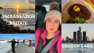 Places to Visit in Windsor Canada - Windsor Canada City Tour | Ambassador Bridge | Frozen Lake