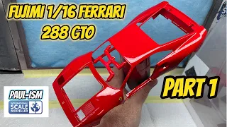 Part 1 - Fujimi 1/16 ferrari 288 GTO Step by Step Video Build