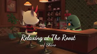 🍂Animal Crossing Music + Campfire Sound at The Roost ☕️ w/ Shino [1 hour]