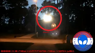 Ufo sightings 2020 Big glowing orb recorded in front of house New Hartford New York USA 2020-11-8