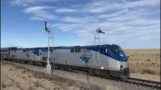 RARE!  Amtrak passes Semaphore Signals and Delhi, CO Wig-Wag signal in action!