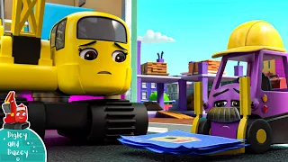A HOUSE UPSIDE DOWN! - DIGLEY AND DAZEY | Construction Truck Long Video for Kids