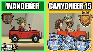 OPENING 15 LEGENDARY CHESTS ON MY WAY TO CANYONEER 15 - New Adventure mode - Hill Climb Racing 2