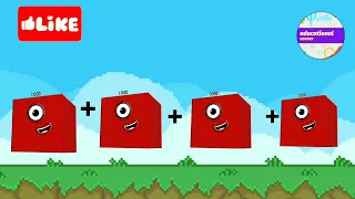 Numberblocks addition four same big number | learn to count @Educationalcorner110