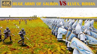 Elves, Rohan VS the huge army of Sauron - Epic Battle - UEBS2 [4k]