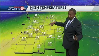 Wednesday will be warm, but cold front on the way
