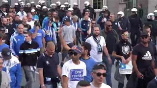 Marseille-Fans ziehen durch Salzburger Innenstadt