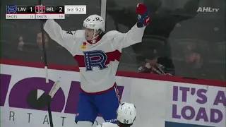 David Reinbacher scores his 1st AHL goal in his 1st game with Laval Rocket vs. Belleville Senators