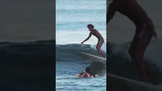 Kaniela Stewart cruising on a longboard in Mexico. #longboard #nobodysurf