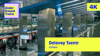 Delovoy Tsentr | Moscow Subway Trains [4K] Winter 2022