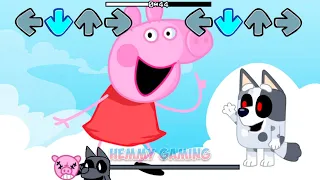 FNF Peppa ALL PHASES vs Bluey.Exe, Bingo Pibby & Muffin Spooky Sings Piggy Girl | Bluey FNF Mods