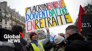 France protests: Thousands march in Paris against Macron's plan to up retirement age