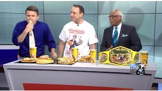 Competitive eater Joey Chestnut talks about his skills and shares tips with Bob Herzog