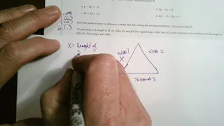 CPM CC3 Section 6.1.3 #6-30 (using a equation to solve a word problem)