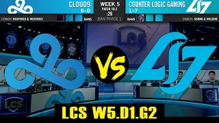 Cloud9 vs CLG ► LCS W5.D1.G2 ► Spring ► C9 vs Counter Logic Gaming