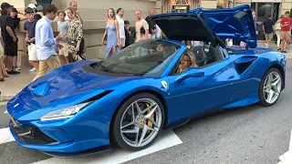 DAMN HOT WOMAN WITH HER BLUE FERRARI., CARSPOTTING MONACO