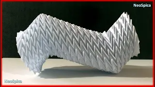 Foldable miura oblique cylinder with displacement zig-zag / Collapsible origami structures