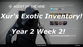 Destiny Xur Agent Of The Nine Location & Exotic Items! Year 2 Week 2! (September 25 - 27)