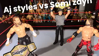 Aj styles vs Sami Zayn for the us championship (wwe action figure match)