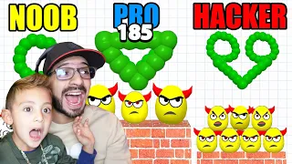 DIBUJA PARA APLASTAR | NOOB vs PRO vs HACKER en Draw to Smash | Dylan Juega