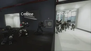 Garry's mod npc war - Combine versus HECU marines (Gmod Npc Battle)