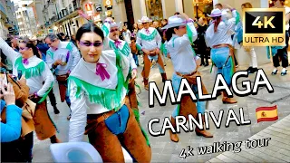 Spain🇪🇸MALAGA CARNIVAL 2024 walking tour 4K