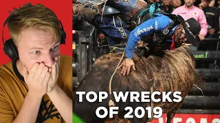 Bull Riding  Top Wrecks  | British Guys FIRST Reaction