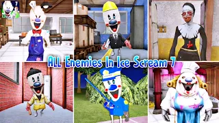 ALL ENEMIES THAT ARE COMING IN ICE SCREAM 7 | ICE SCREAM 7 FRIENDS LIS