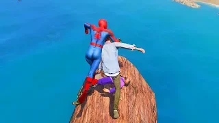 GTA 5 Water Ragdolls | Spiderman Jumps/Fails #7 (Euphoria Physics | Funny Moments)