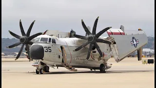 US Navy C-2A Greyhound Engine Start - VRC-30  NAS North Island