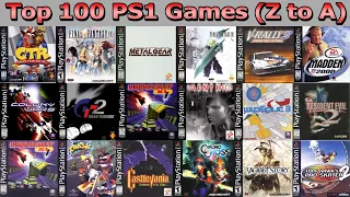 Top 100 PS1 Games based on the alphabet from Z to A