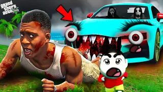 GTA 5: Shin Chan & Franklin Agin Attacked By Horror Ghost Cursed Car in Telugu