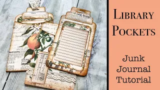 Library Pocket and Card Junk Journal Tutorial. Craft with Me. Pink Monarch Prints Junk Journals,Easy