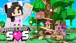 💜Building a Giant TREEHOUSE! Minecraft SOS Ep.3